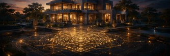 Illuminated home and Vastu grid visual
